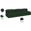 Bowery Hill Contemporary Rich Green Boucle Fabric Modular Sofa