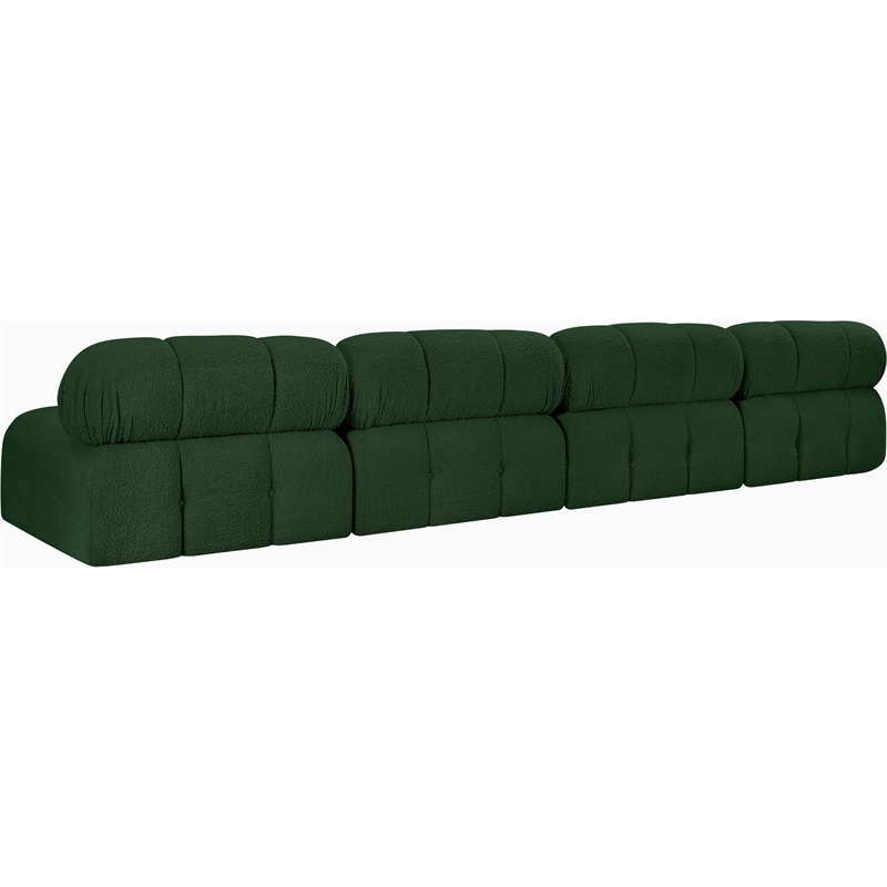 Bowery Hill Contemporary Rich Green Boucle Fabric Modular Sofa