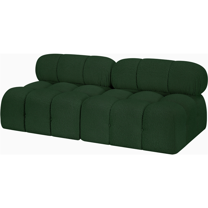 Bowery Hill Contemporary Rich Green Boucle Fabric Modular Sofa