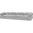 Bowery Hill Contemporary Rich Grey Boucle Fabric Modular Sofa