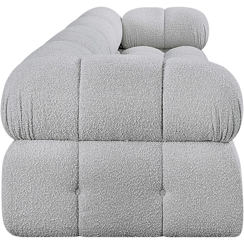 Bowery Hill Contemporary Rich Grey Boucle Fabric Modular Sofa
