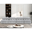Bowery Hill Contemporary Rich Grey Boucle Fabric Modular Sofa