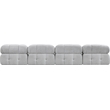 Bowery Hill Contemporary Rich Grey Boucle Fabric Modular Sofa