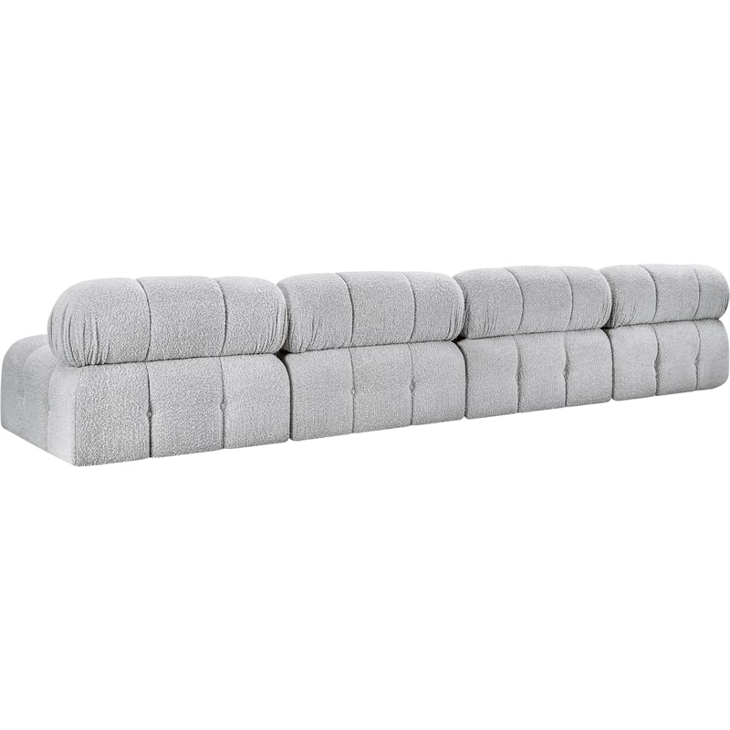 Bowery Hill Contemporary Rich Grey Boucle Fabric Modular Sofa