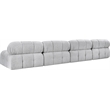 Bowery Hill Contemporary Rich Grey Boucle Fabric Modular Sofa