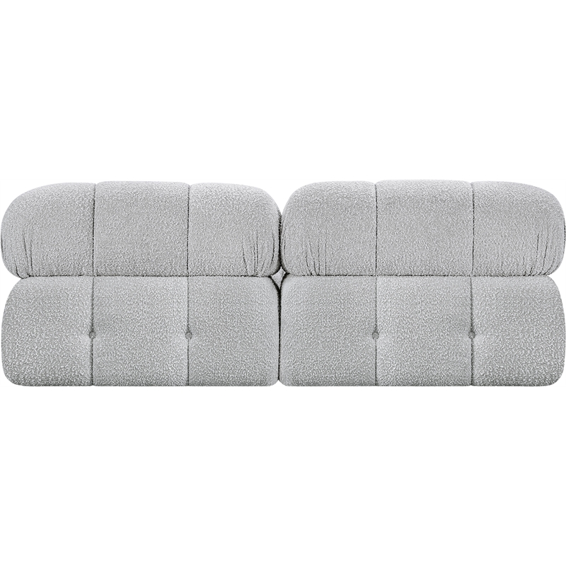 Bowery Hill Contemporary Rich Grey Boucle Fabric Modular Sofa