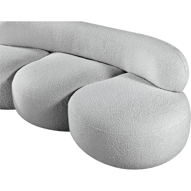 Bowery Hill Contemporary Rich Grey Boucle Durable Fabric Sofa