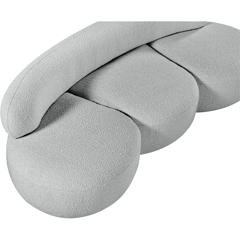 Bowery Hill Contemporary Rich Grey Boucle Durable Fabric Sofa