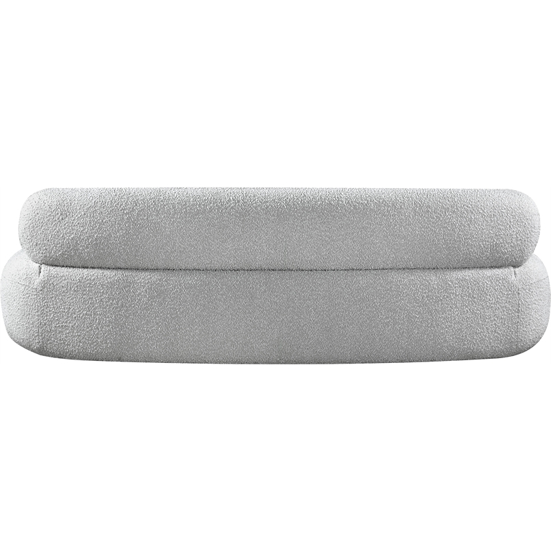 Bowery Hill Contemporary Rich Grey Boucle Durable Fabric Sofa