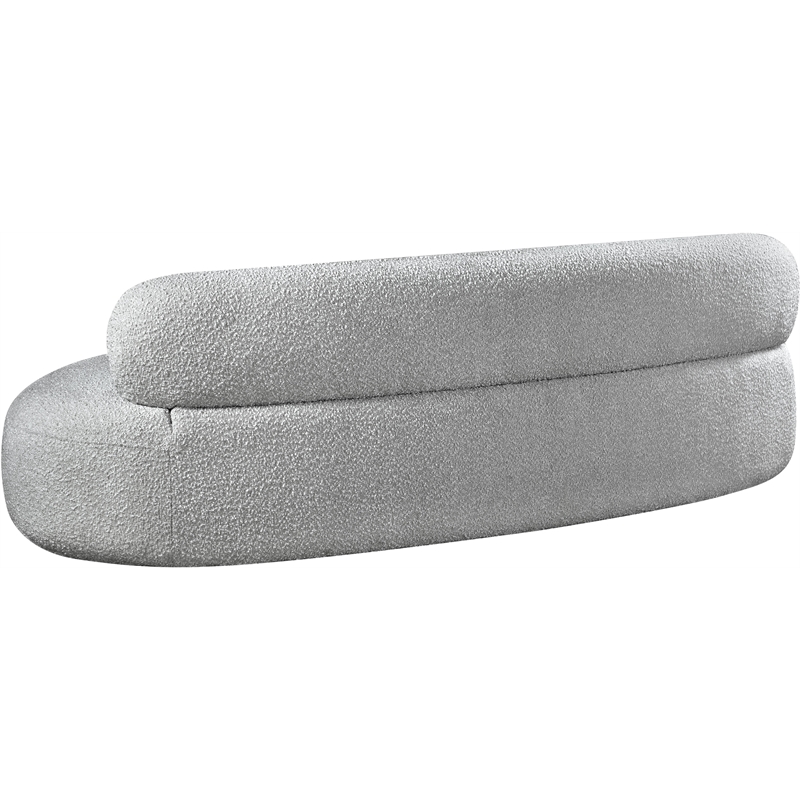 Bowery Hill Contemporary Rich Grey Boucle Durable Fabric Sofa