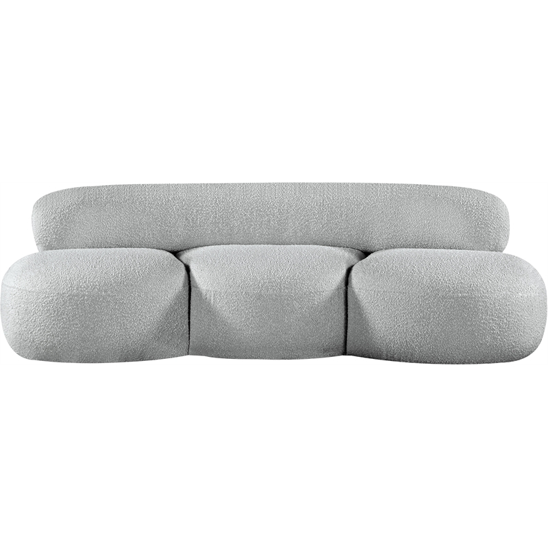 Bowery Hill Contemporary Rich Grey Boucle Durable Fabric Sofa