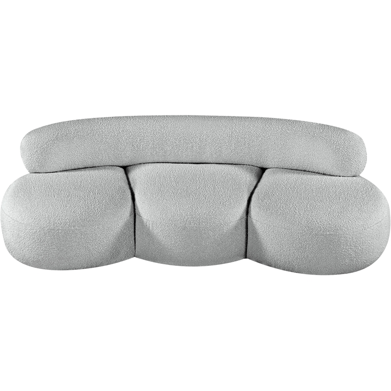 Bowery Hill Contemporary Rich Grey Boucle Durable Fabric Sofa