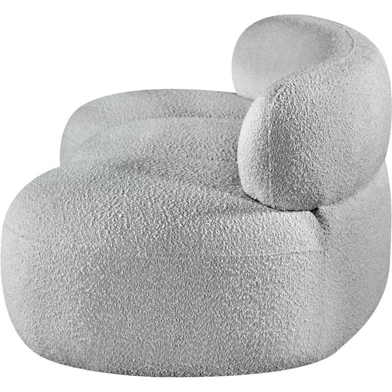 Bowery Hill Contemporary Rich Grey Boucle Durable Fabric Sofa