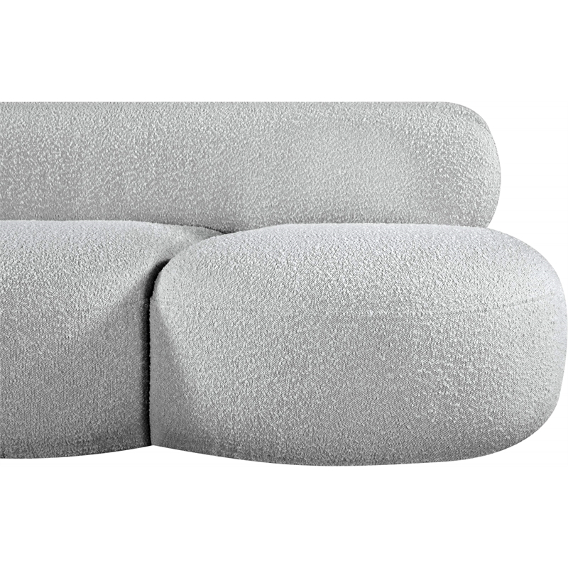 Bowery Hill Contemporary Rich Grey Boucle Durable Fabric Sofa