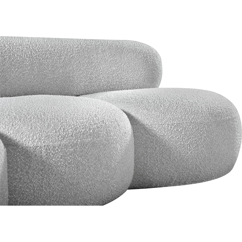 Bowery Hill Contemporary Rich Grey Boucle Durable Fabric Sofa