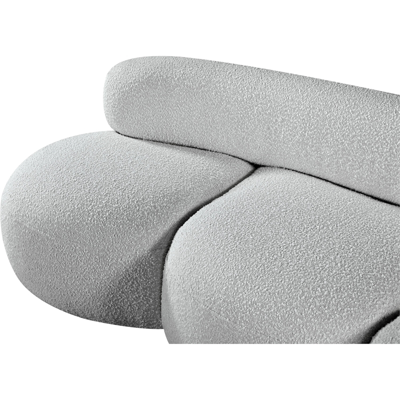 Bowery Hill Contemporary Rich Grey Boucle Durable Fabric Sofa