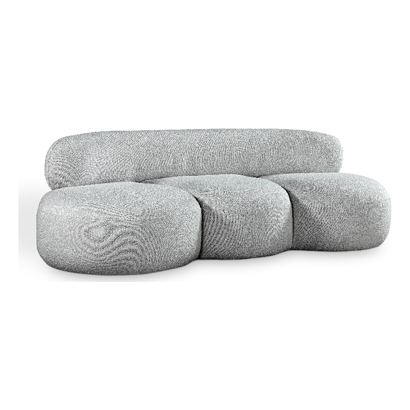 Bowery Hill Contemporary Rich Grey Boucle Durable Fabric Sofa