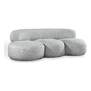 Bowery Hill Contemporary Rich Grey Boucle Durable Fabric Sofa