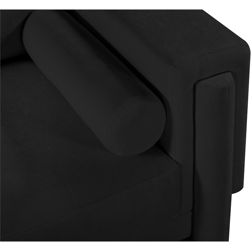 Bowery Hill Contemporary Rich Black Chenille Durable Fabric Sofa