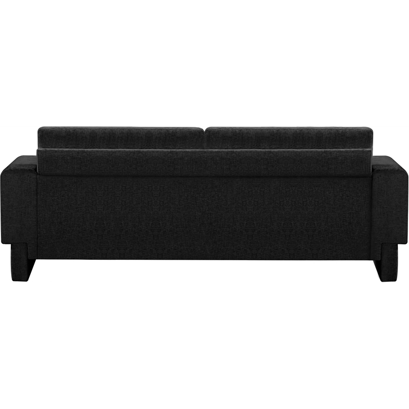 Bowery Hill Contemporary Rich Black Chenille Durable Fabric Sofa