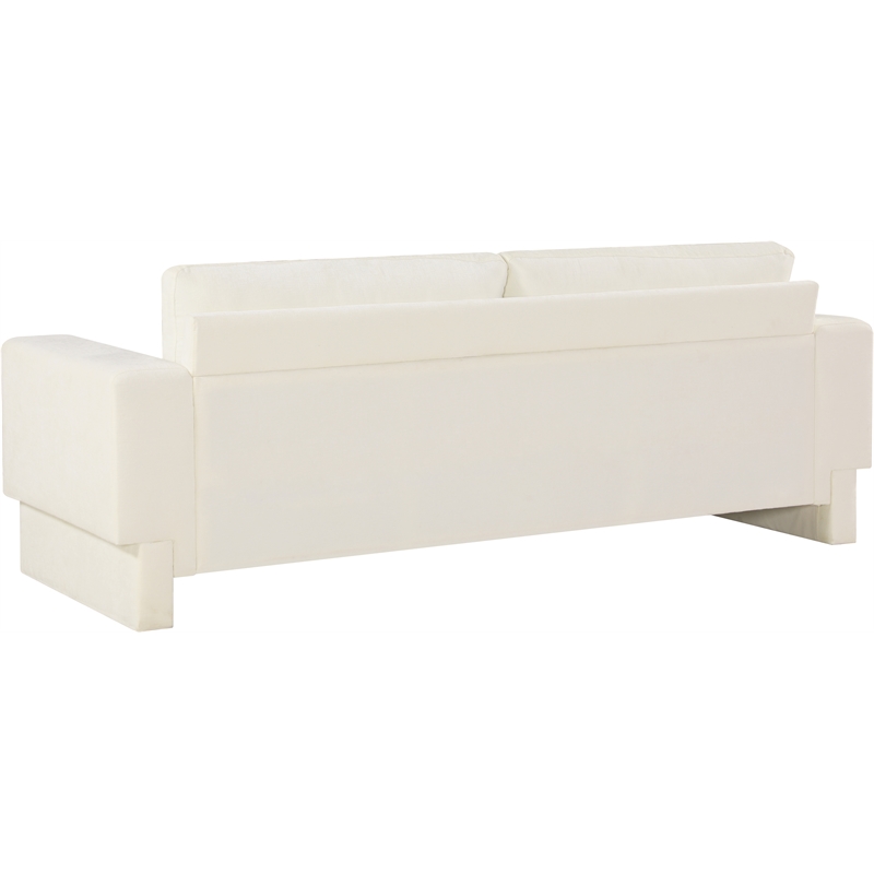 Bowery Hill Contemporary Rich Cream Chenille Durable Fabric Sofa