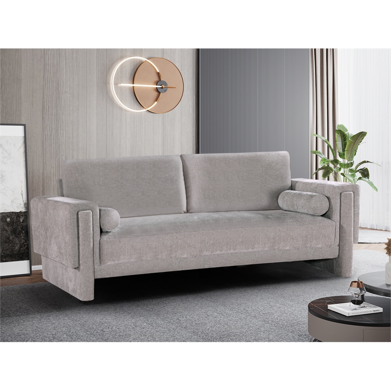 Bowery Hill Contemporary Rich Grey Chenille Durable Fabric Sofa