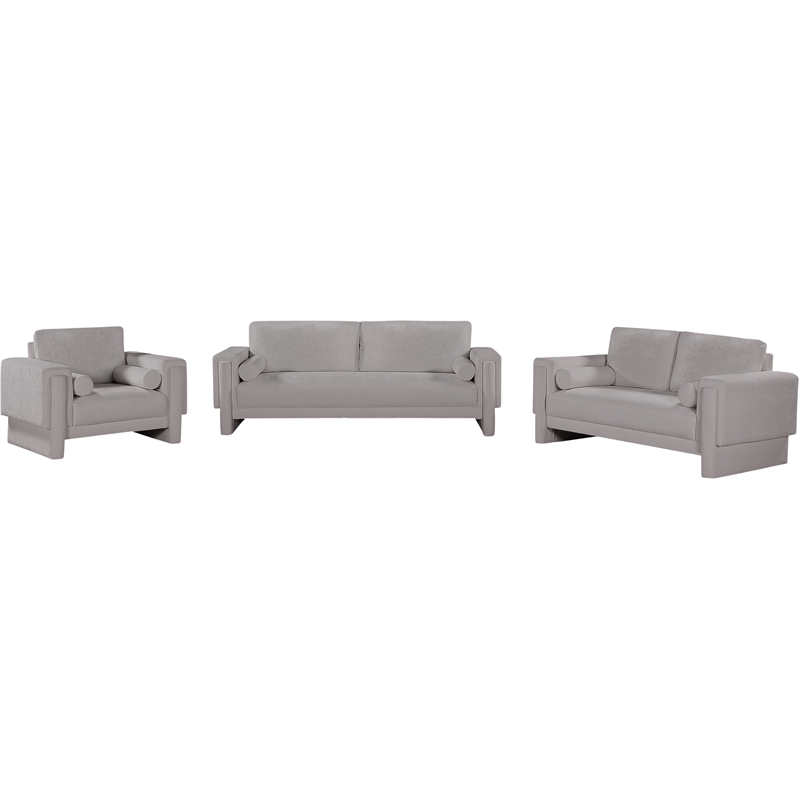Bowery Hill Contemporary Rich Grey Chenille Durable Fabric Sofa