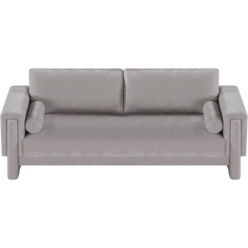 Bowery Hill Contemporary Rich Grey Chenille Durable Fabric Sofa