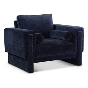 Bowery Hill Contemporary Rich Navy Chenille Durable Fabric Chair