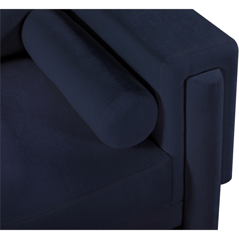 Bowery Hill Contemporary Rich Navy Chenille Durable Fabric Sofa