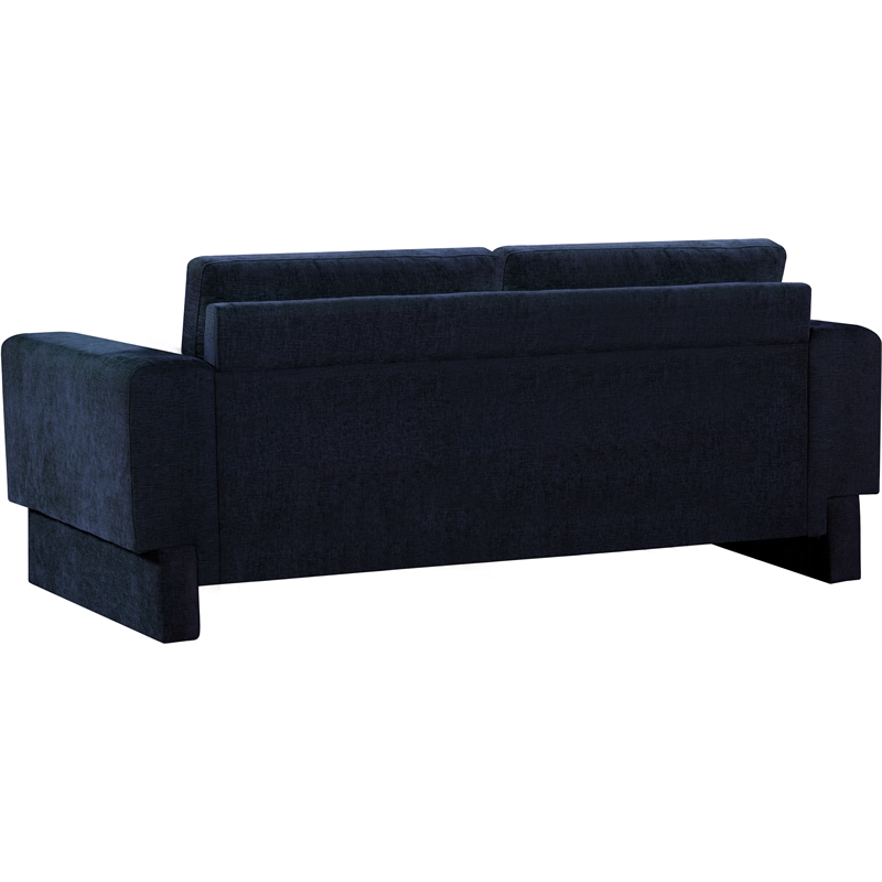 Bowery Hill Contemporary Rich Navy Chenille Durable Fabric Sofa