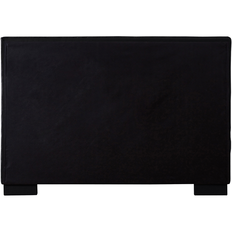 Bowery Hill Contemporary Channel Tufted Black Chenille Fabric Queen Bed