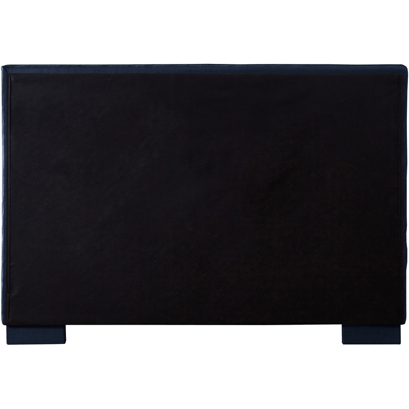 Bowery Hill Contemporary Channel Tufted Navy Chenille Fabric King Bed