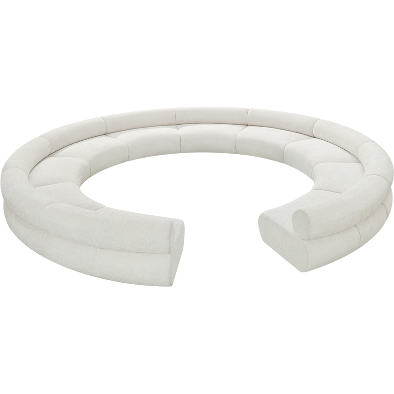 Bowery Hill Contemporary Soft Cream Chenille Fabric Modular Sofa