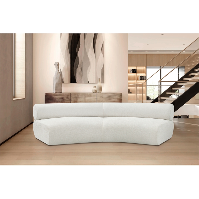 Bowery Hill Contemporary Soft Cream Chenille Fabric Modular Sofa