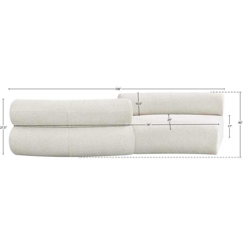Bowery Hill Contemporary Soft Cream Chenille Fabric Modular Sofa