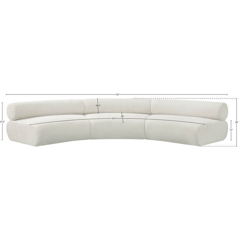 Bowery Hill Contemporary Soft Cream Chenille Fabric Modular Sofa