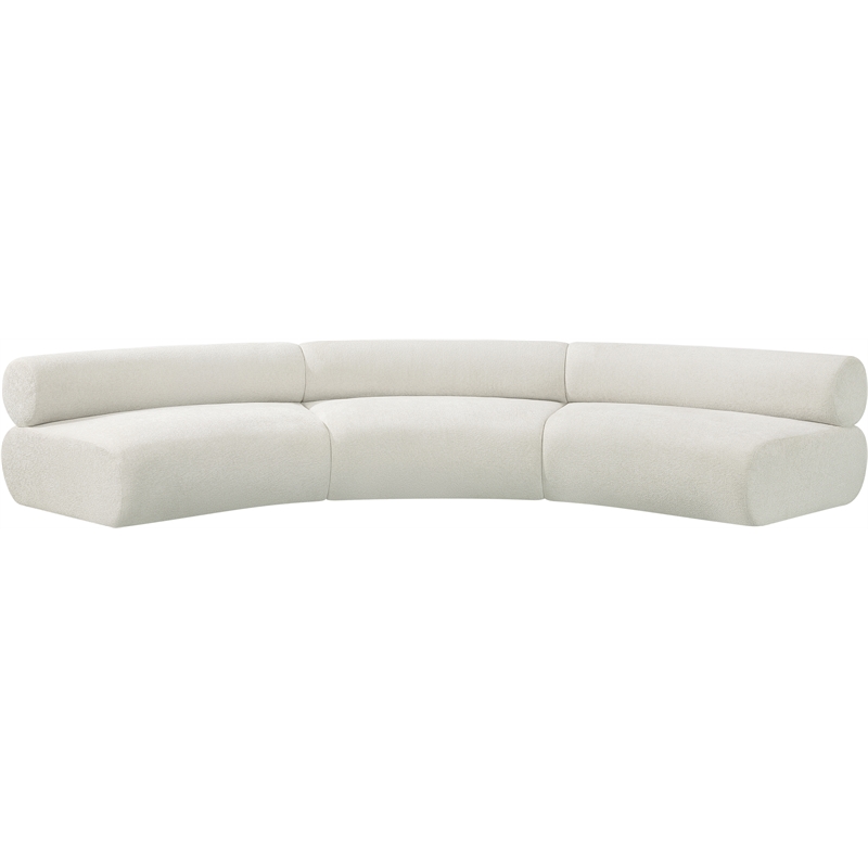 Bowery Hill Contemporary Soft Cream Chenille Fabric Modular Sofa