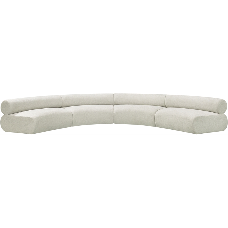 Bowery Hill Contemporary Soft Cream Chenille Fabric Modular Sofa