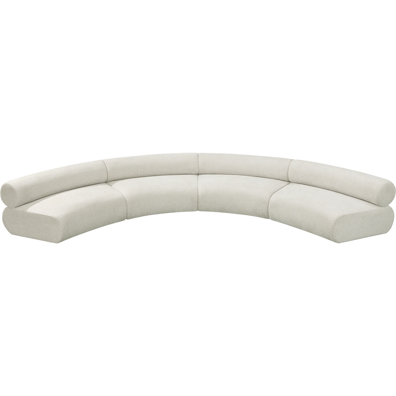 Bowery Hill Contemporary Soft Cream Chenille Fabric Modular Sofa