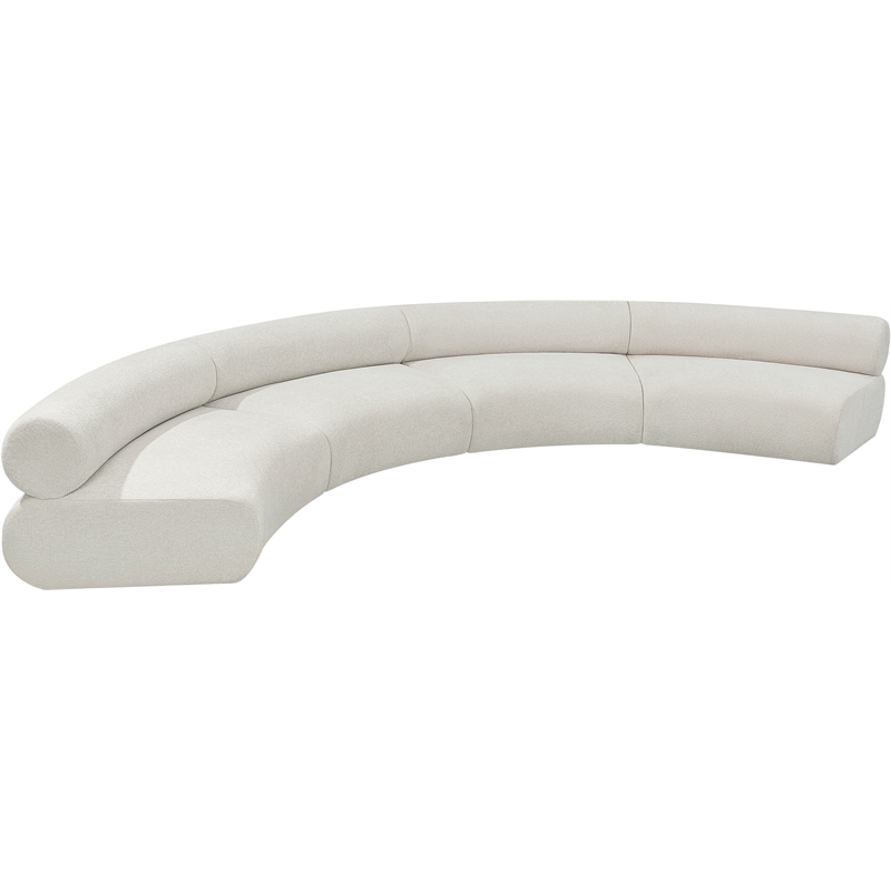 Bowery Hill Contemporary Soft Cream Chenille Fabric Modular Sofa