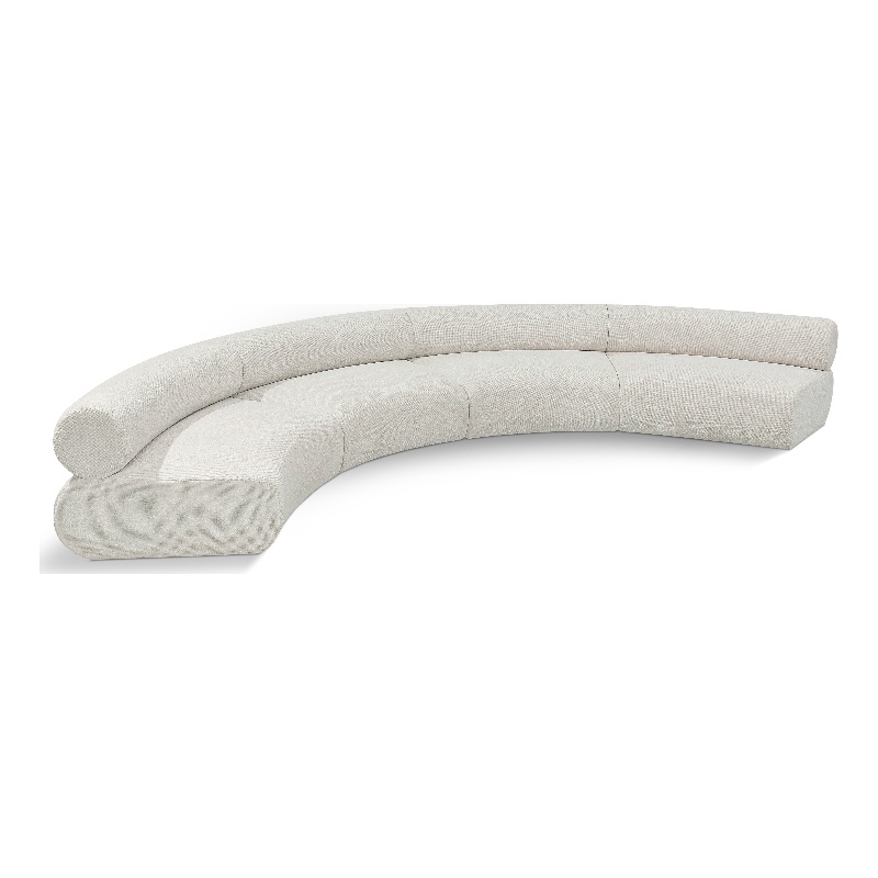 Bowery Hill Contemporary Soft Cream Chenille Fabric Modular Sofa