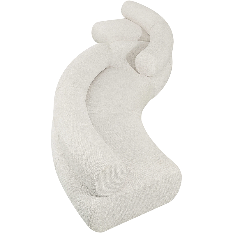 Bowery Hill Contemporary Soft Cream Chenille Fabric Modular Sofa