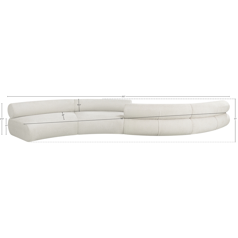 Bowery Hill Contemporary Soft Cream Chenille Fabric Modular Sofa