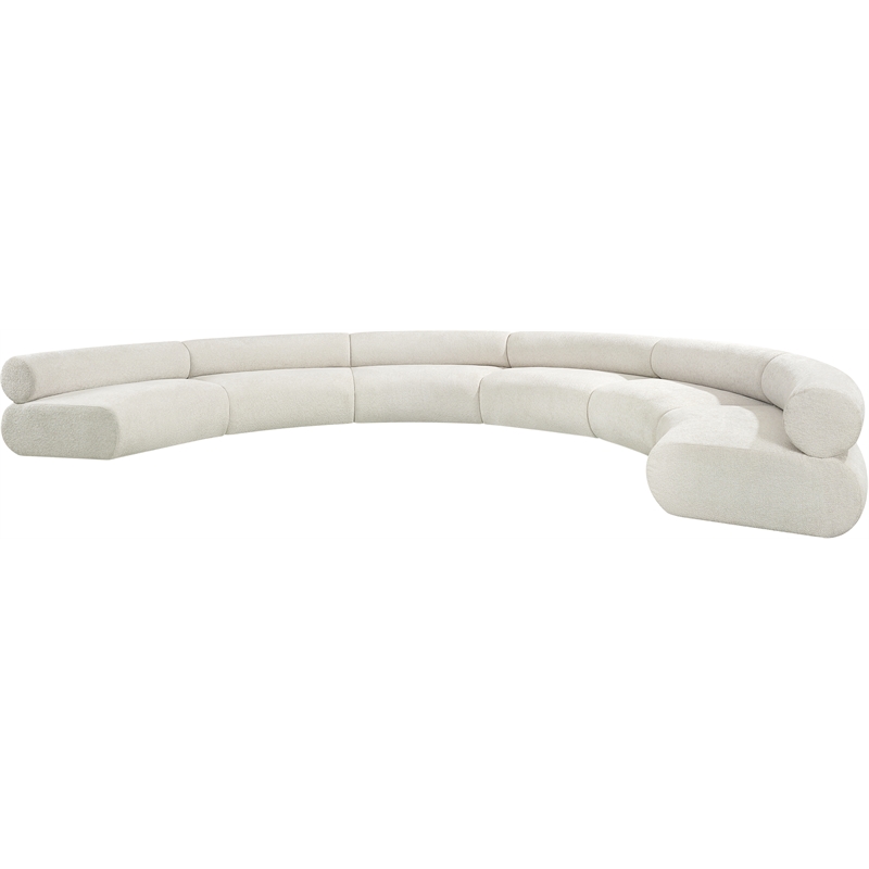 Bowery Hill Contemporary Soft Cream Chenille Fabric Modular Sofa