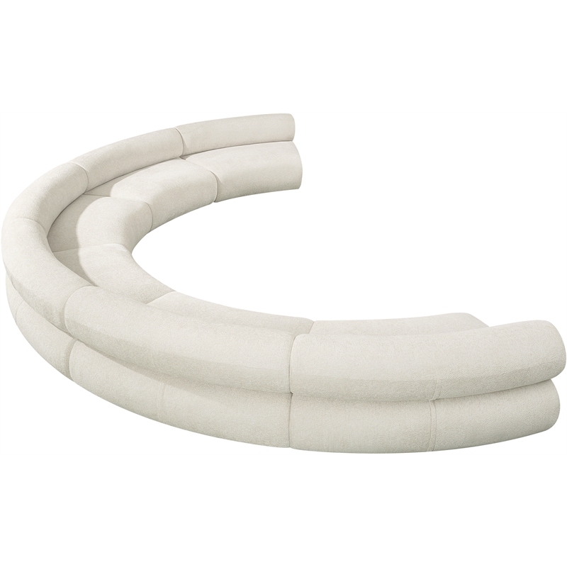 Bowery Hill Contemporary Soft Cream Chenille Fabric Modular Sofa
