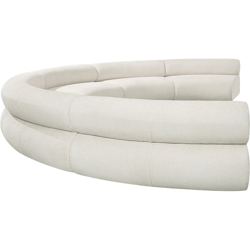 Bowery Hill Contemporary Soft Cream Chenille Fabric Modular Sofa