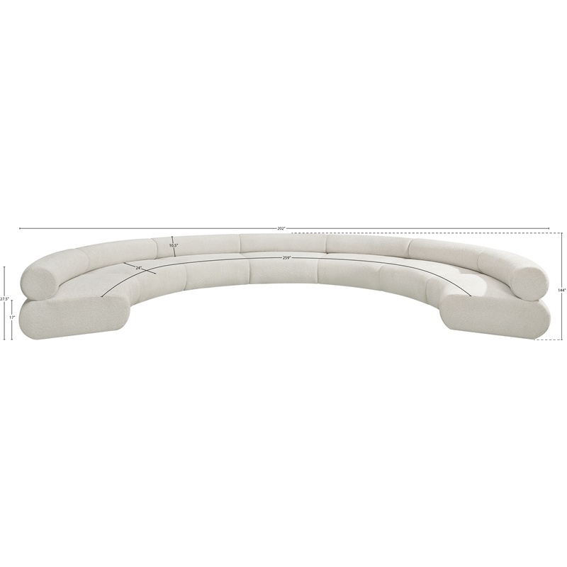 Bowery Hill Contemporary Soft Cream Chenille Fabric Modular Sofa