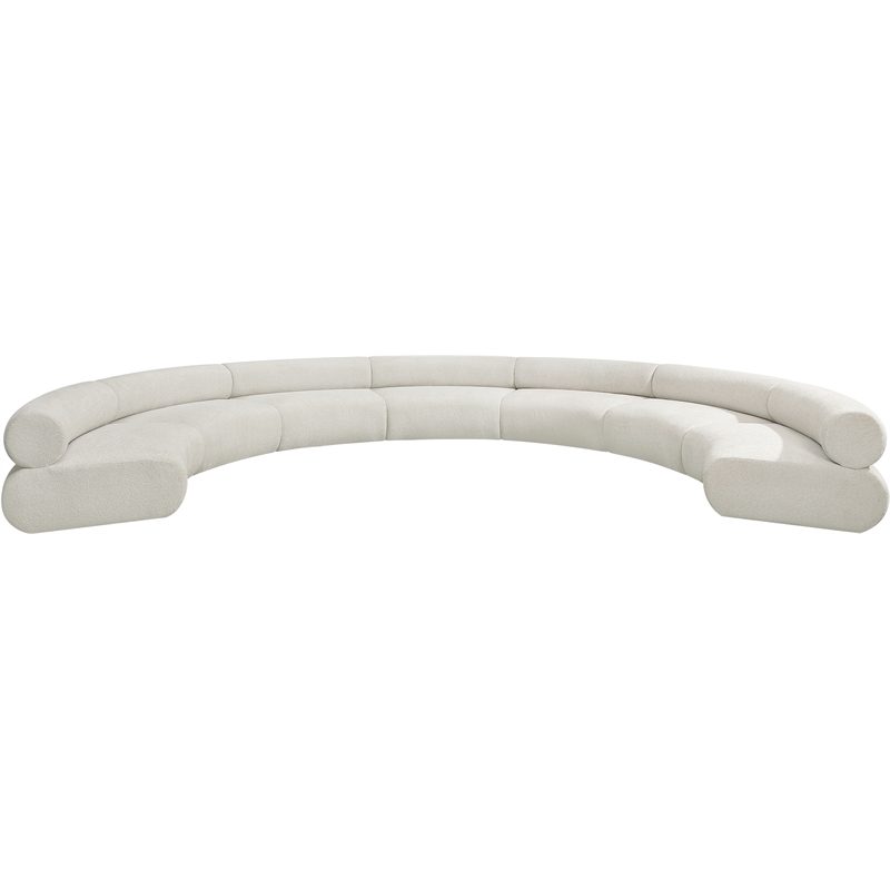 Bowery Hill Contemporary Soft Cream Chenille Fabric Modular Sofa