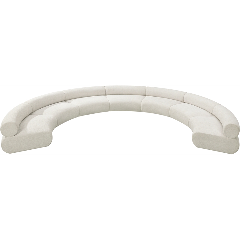 Bowery Hill Contemporary Soft Cream Chenille Fabric Modular Sofa